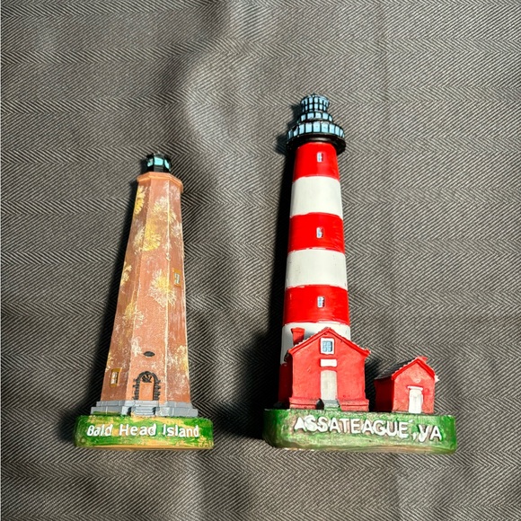 Pair of Lighthouses - Assateague VA & Bald Head Island Sizes in Description New - Picture 2 of 3